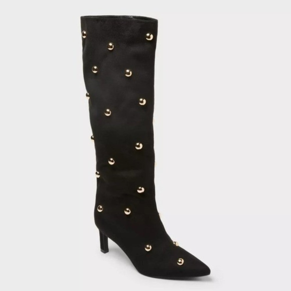 Women's A New Day Justice Mid-Calf Boots Jet Black Size 6.5 New‎ With Tags